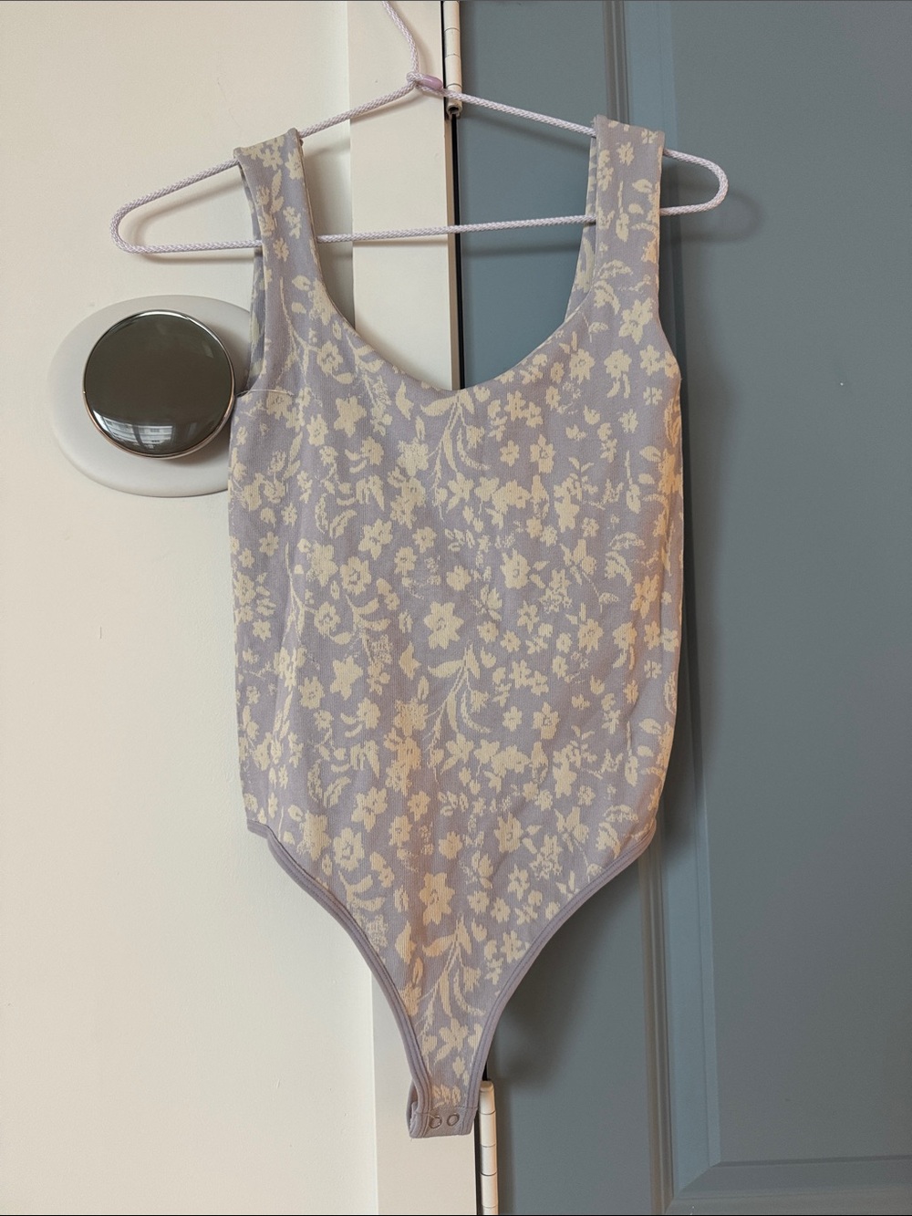 Free People floral Scoop Neck Bodysuit